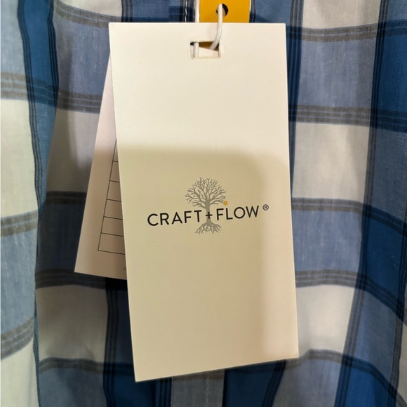 NWT Craft + Flow Long Sleeve Roll-Up Button-Down Shirt Plaid Size XL MSRP $65 - Picture 3 of 16